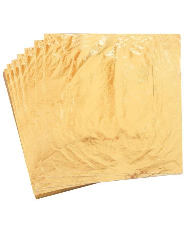 YongBo Gold Leaf Sheets, 100 pc 5.5" Gold Foil Paper for Arts Craft, Painting, Gilding, Slime, Nail Design, Furniture Decoration gold 14cm
