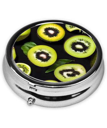 Green Kiwiround Pill Box - 3 Compartment Travel Organizer - Portable Pill Box for International Shipping - Buy Online on GoSupps.com