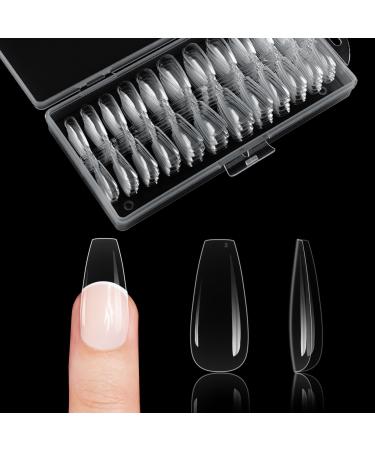 Short T-shaped nail tips 120 pieces soft gel nail tips clear gel nail extensions acrylic nails to stick on the nails for women 12 sizes short square nail tips 120 pieces