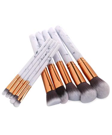 10-Piece Cocohot Marble Makeup Brush Set - Professional Eyeliner Foundation & Blending Brushes for All Skill Levels | International Shipping Available - Buy Online on GoSupps.com