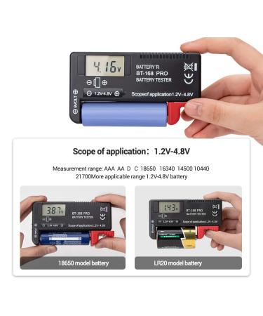 ZffXH Battery Tester 2 PCS for 9V 3.7V AA AAA C D 18650 Easy to Read Digital Indicator (BT-168 PRO) - Buy Now - Buy Online on GoSupps.com
