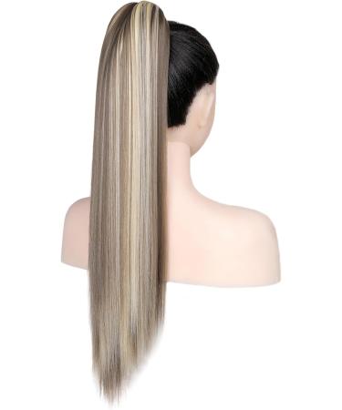 Cybelleza 22inch Ponytail Hair Extensions Ponytail Claw Jaw on Long Straight Pony Tails Clip in Hair Extensions Synthetic Hair pieces for Women (Ash Blonde & Bleach Blonde) 22" Ash Blonde&Bleach Blonde - Buy Online on GoSupps.com