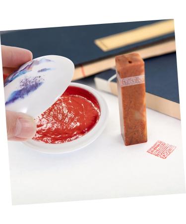 Didiseaon Ink Pad Box Red Paste Ink Ceramics to Paint Craft Ink Pad Travel Jars for Creams Ceramics Cosmetic Containers Travel Containers for Creams White Seal Powder Bottle - Buy Online on GoSupps.com