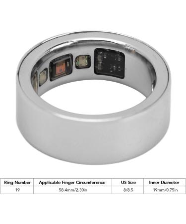 Smart Ring Health Tracker - Fitness Tracker for Men & Women | Heart Rate Sleep Monitoring Body Temperature Steps - Silver No 19 - Buy Online on GoSupps.com