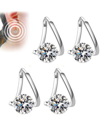 2pair Halolux Lymphvity Germanium Earrings Lymphvity Magnetherapy Germanium Earrings for Weight Loss Lymphatic Drainage Earrings Magnetic Therapy Ring Silver