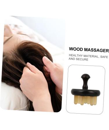 Beavorty 3 STK Massage Gua Sha Brush Set - Handheld Sandalwood Massage Comb for Back Care - Purple & Black 6x6cm - Buy Online on GoSupps.com