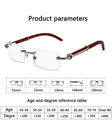 Buy CAOXN Fashionable Rimless Reading Glasses for Men & Women - High-End Handmade +1.00 Strength | Stylish & Comfortable - Buy Online on GoSupps.com