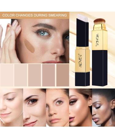 2 in 1 Colour Changing Concealer Stick + Brushes | Long Lasting Full Coverage Makeup (Ivory White) - Buy Online on GoSupps.com