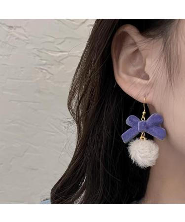 Feyley Exaggerated Bowknot Earrings | Chic Plush Ear Jewelry for New Year's & Birthday Gifts - Buy Online on GoSupps.com