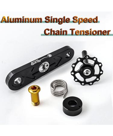 MUQZI Single Speed Chain Tensioner - Aluminum Alloy Adjustable Guide for MTB Road Cycling - Black - Buy Online on GoSupps.com