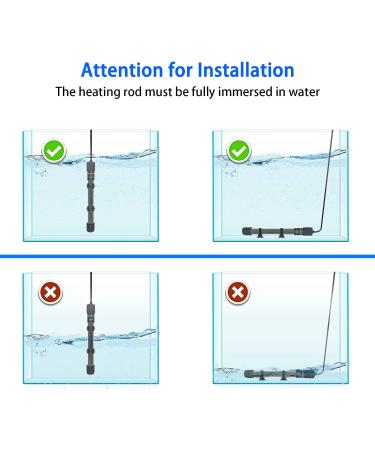 YOFOTHS Aquarium Heater with Built-in Thermometer | Adjustable Mini Tank Heater for 1-40 Gallon Tanks | External Temperature Controller - Buy Online on GoSupps.com