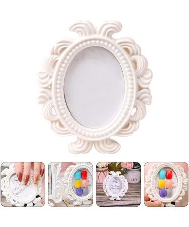 Lurrose nail display frame small photo frame vintage photo frame Antique Picture Frame nail display stand gold decor European style manicure display container white Storage rack mini resin - Buy Online on GoSupps.com