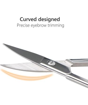 2pcs Stainless Steel Facial Hair Trimming Kit with Storage Box - Grooming Scissors for Nose, Beard, Mustaches, Eyebrow, Eyelashes, Ear Hair - Men and Women - Buy Online on GoSupps.com