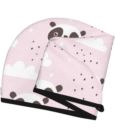 Soft Super Absorbent Cute Panda Microfiber Hair Towel Wrap for Women - Quick Dry Coral Velvet Hair Cap for Long Curly & Thick Hair - Buy Online on GoSupps.com