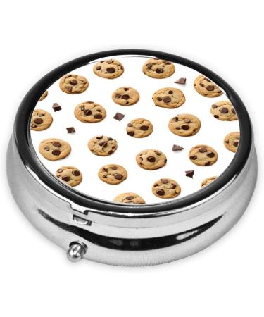 Chocolate Chip Cookies Pills Box | 3 Compartment Travel Case | Portable Black Vitamin Organizer - Buy Online on GoSupps.com