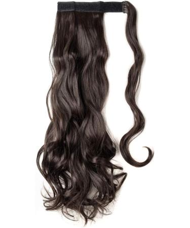 Dark Brown Curly Wavy Wrap Around Ponytail Clip Extension 24 Inch - Buy Online on GoSupps.com