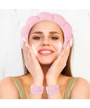 BIBYKIVN Sponge Spa Headband for Women - Pink | Face Washing, Makeup, Skincare, Shower, Hair Accessories - Buy Online on GoSupps.com