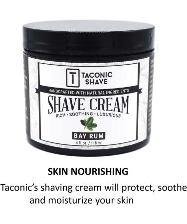 Taconic Shave All Natural Bay Rum Shave Cream for Men - Moisturizing 4 oz Shaving Cream Tub with Skin Soothing Ingredients - Ideal for All Skin Types - International Shipping Available - Buy Online on GoSupps.com