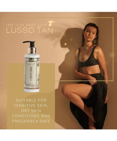 Daily Gradual Tanner 500ml Lusso Tan - Easily Absorbed Fake Tan for Face and Body. Streak-Free and Guide-Colour-Free Self Tan Skin Care Moisturiser Lotion. Organic Vegan and Cruelty-Free False Tan. Daily 500ml - Buy Online on GoSupps.com
