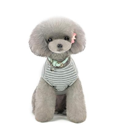 Pet heroic cute striped pet pullover cat sweater small dog sweater small dog sweater puppy sweater dogs clothes for small dogs pink red blue gray - weight 1.2-9.0 kg gray m