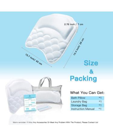 Beautybaby Bathtub Spa Pillow with Non-Slip 8 Suction Cups - Machine Washable Bag Included - Buy Online on GoSupps.com