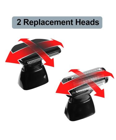 FERRISA Back Shaver for Men - Electric Body Grooming with 2 Flex Heads Facial Razor & 10 Blades | International Shipping Available - Buy Online on GoSupps.com