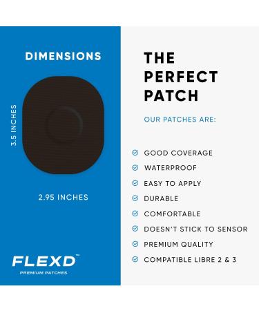 Flexd Freestyle Waterproof Sensor Covers for Libre 2 & 3 (30 Pcs) - Black Oval Design - CGM Adhesive Patches - Pack of 30 - Buy Online on GoSupps.com