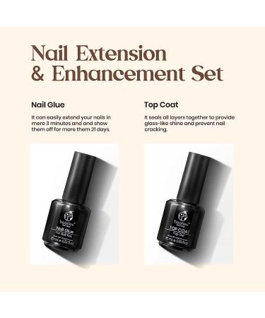 Beetles Gel Polish 5 in 1 Kit: Nail Glue, Base Gel, No Wipe Top Coat - 2PCS 15ML for Gel Nails & Polish | Easy Nail Extension, Long Lasting, LED Gel Shine Finish - Soak Off - Buy Online on GoSupps.com