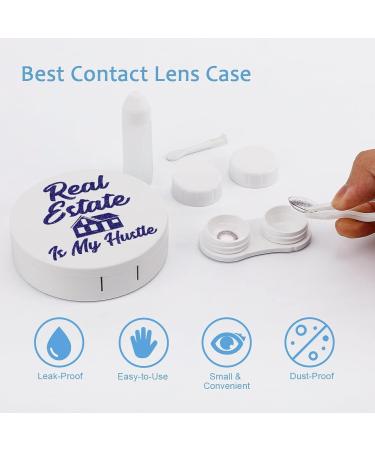 Real Estate Is My Hustle Round Case For Contact Lens Kit Storage Box with Mirror Printed - Buy Online on GoSupps.com