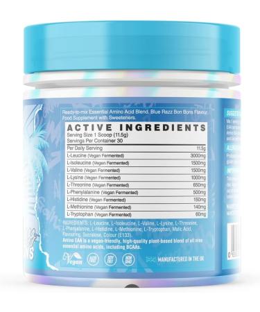 Summer Vibes Essential Amino Acids with BCAA's & EAA's - Clinically Dosed Drink for Men & Women - 345g/30 Servings (Blue Razz Bon Bons) - Buy Online on GoSupps.com
