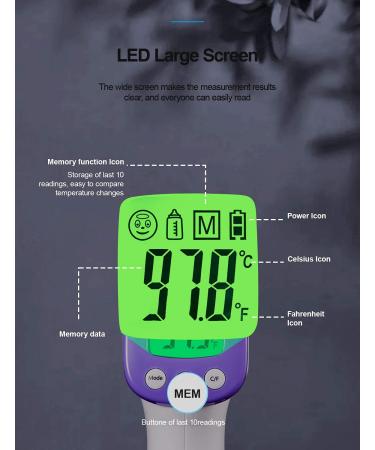 Accurate Non-Contact Infrared Thermometer for Adults | Forehead Fever Alarm & Memory Function - Buy Online on GoSupps.com
