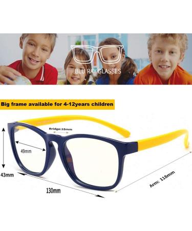 Buy B BIKRUL Blue Light Blocking Glasses for Kids | Gaming Glasses Ages 4-12 | Dark Blue Yellow Clear - Buy Online on GoSupps.com
