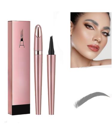 2024 New Magic Eyebrow Pencil 3D Waterproof Microblading Eyebrow Pencil Contouring Pen Magic Eyebrow Pencil Long-Lasting Natural Fine Stroke Eyebrow Pencil (Gray)