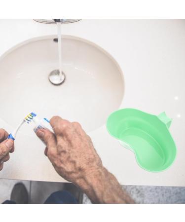 Toothbrush Cup Holder for Patients | Plastic Dental Emesis Tray | Elderly Toothbrush Mug with Handle - Ideal for Teeth Cleaning - Buy Online on GoSupps.com