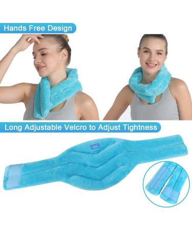 Relief Expert Hands-Free Neck Heating Pad - Microwavable Heated Neck Wrap for Pain Relief - Blue - Buy Online on GoSupps.com