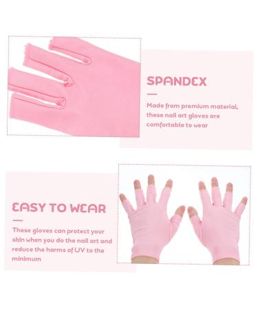 Healeved 2 Pairs Nail Gloves Nail Art Anti-uv Gloves Gel Manicures Gloves Protective Gloves Manicure Uv Gloves Nail Uv Gloves Nail Nails Gel Nail Polish Spandex Fingerless Pink - Buy Online on GoSupps.com