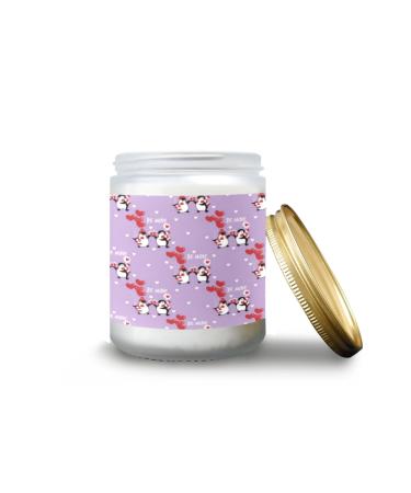 Vanilla Candles for Home Scented Aromatherapy Jar Candles 7 oz Long Lasting Candles Scented Candles Gift Set for Women Perfect for Birthday Gifts Cute Couple Penguins