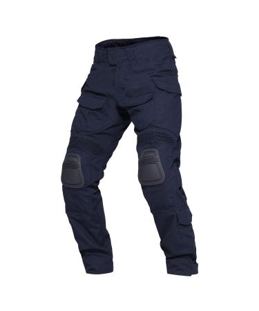YEVHEV G3 Combat Pants Tactical Trousers Military Apparel Camouflage Clothing Paintball Gear with Knee Pads for Men Navy Large