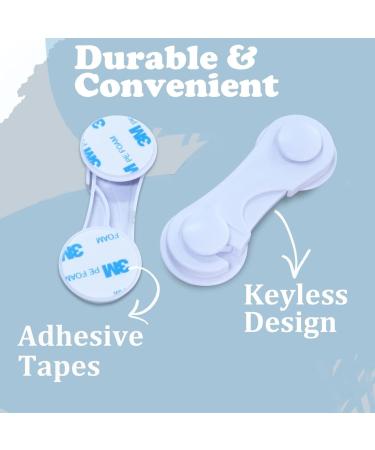 Rymaup 6 Spall Pack Complete | Durable Cable & Drawer Locks with Strong Adhesive Tape | No Drilling Ideal for Furniture & Kitchen Cabinets - White - Buy Online on GoSupps.com