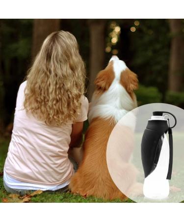 Portable Dog Water Bottle - Petsoign Silicone Travel Drinking Bottle for Outdoor Use (Black) - Ideal for Dogs on the Go - Buy Online on GoSupps.com