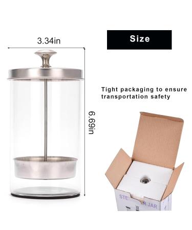 Buy Salon Sterilizer Jar 27 OZ - Glass Cleaning & Sanitizing Jar with Removable Basket for Eyelash Extensions Nail Tools & Barber Implements - International Shipping Available - Buy Online on GoSupps.com