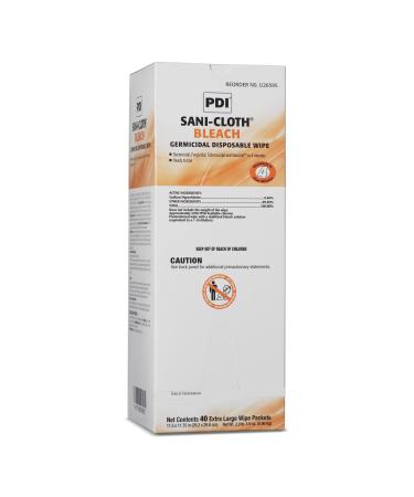 Pdi Sani-cloth Bleach Wipe 11.5 X 11.75 - Model U26595 - Box of 40