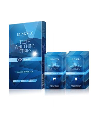 6D Teeth Whitening Strips - 7 Treatments with 14 Strips - Non Slip Enamel Safe White Strips Suitable for All Demographics 1 Count (Pack of 14)