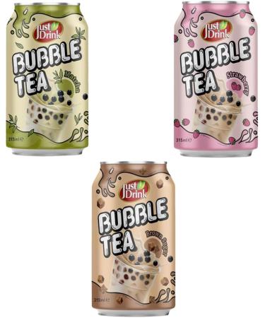 Just Drink Original Brown Sugar Strawberry Thai Tea Matcha & Taro Bubble Tea 315ml - Buy Online on GoSupps.com