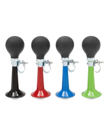 Juvale 4 Pack Bike Horn for Adults and Kids with Rubber Squeeze Bulb, 4 Assorted Colors (7 x 2 x 2 in)