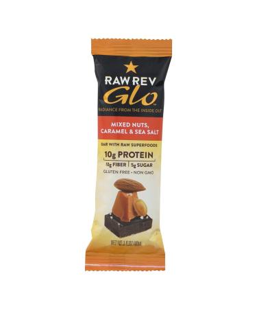 Raw Revolution Glo Bar - Mixed Nuts - Caramel and Sea Salt - 1.6 Ounce - Case of 12, United States, 12 Count