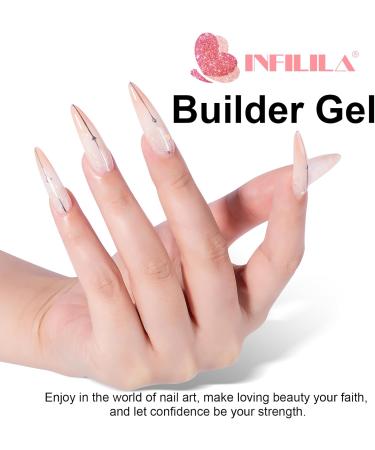 NXJ INFILILA Poly Gel 50ml Builder Gel White Nail Extension Gel Hard Gel for Nails Soak Off UV LED Glitter Gel Nail Polish for Home and Manicure Nail Salon DIY Gift for Girls Women A-white - Buy Online on GoSupps.com