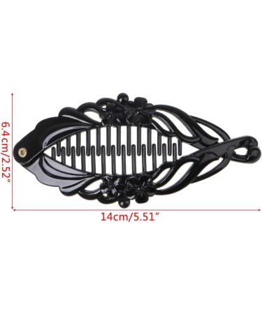 IOOOFU Simple Dark Banana Clip Fish Shape Flower Pattern Ponytail Holder DIY Hair Clip - Buy Online on GoSupps.com