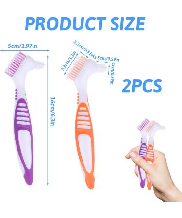 Prohesese Toothbrush Set - 2-Piece Prosthesis Cleaning Brush with Double Bristle Head for Effective False Teeth and Mouth Channel Care - Buy Online on GoSupps.com