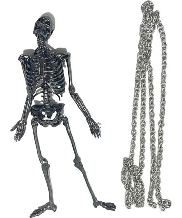 Shop Oralgos Skull Trailer - Gothic Light Skeletal Necklace & Keybone Chain | Perfect Halloween Gifts | Size L Metal Jewelry - Buy Online on GoSupps.com